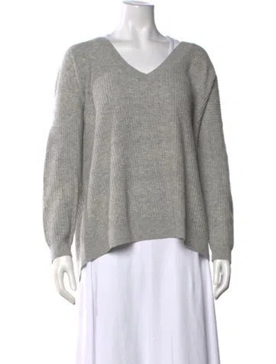 Pre-owned Hatch Merino Wool V-neck Sweater In Blue