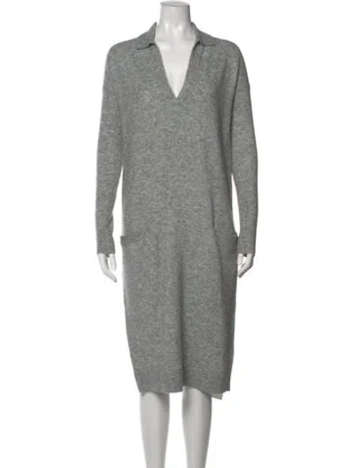 Pre-owned Hatch Midi Length Dress In Gray