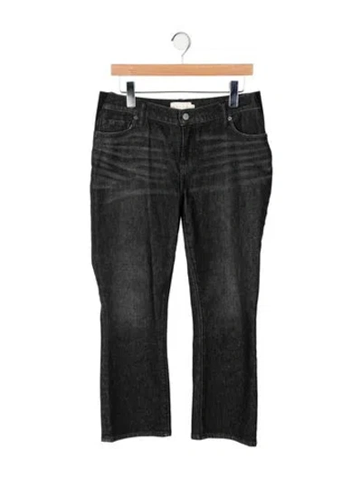 Pre-owned Hatch Mid-rise Straight Leg Jeans In Black