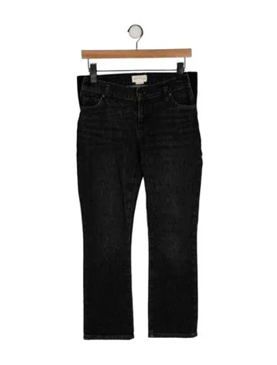 Pre-owned Hatch Mid-rise Straight Leg Jeans In Black