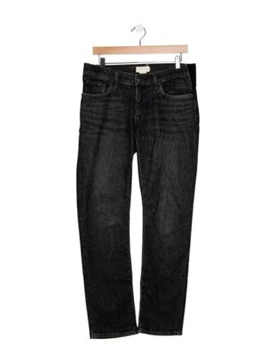 Pre-owned Hatch Mid-rise Straight Leg Jeans In Black