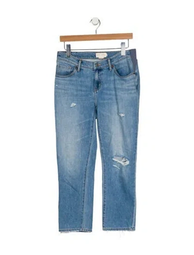 Pre-owned Hatch Mid-rise Straight Leg Jeans In Blue