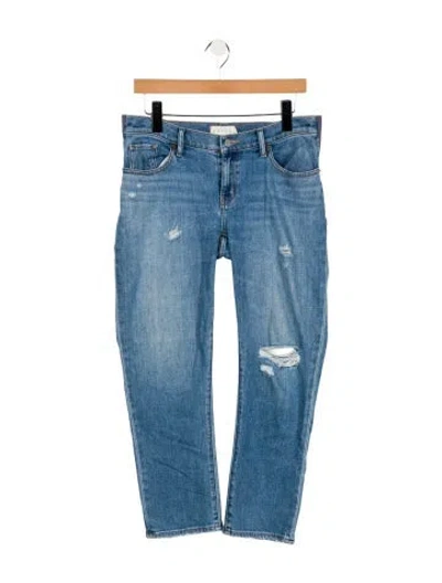 Pre-owned Hatch Mid-rise Straight Leg Jeans In Blue