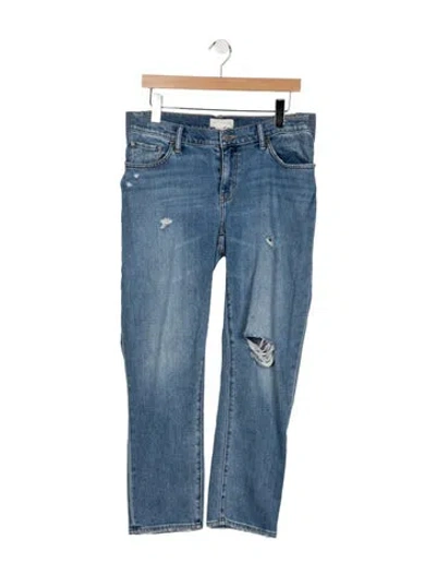 Pre-owned Hatch Mid-rise Straight Leg Jeans In Blue