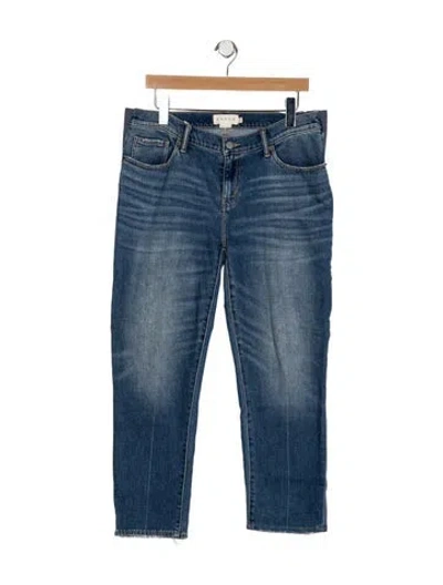 Pre-owned Hatch Mid-rise Straight Leg Jeans W/ Tags In Blue