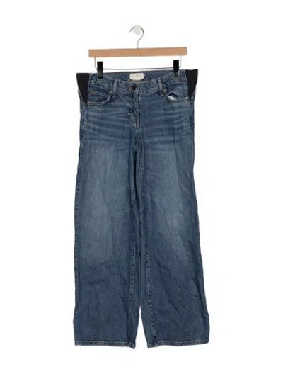 Pre-owned Hatch Mid-rise Wide Leg Jeans In Blue