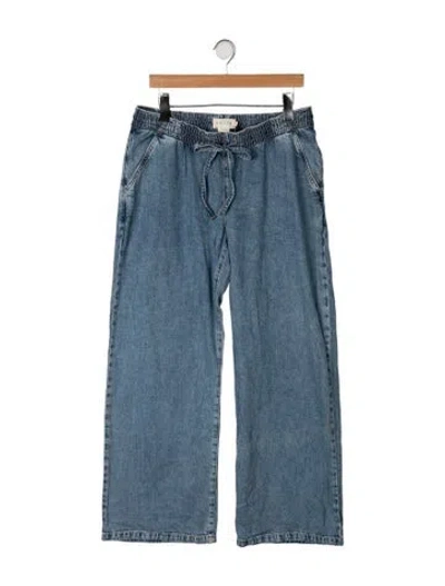 Pre-owned Hatch Mid-rise Wide Leg Jeans W/ Tags In Blue