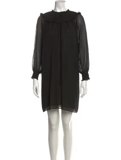 Pre-owned Hatch Mock Neck Mini Dress In Black