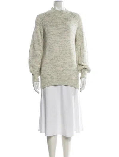 Pre-owned Hatch Mock Neck Sweater In White