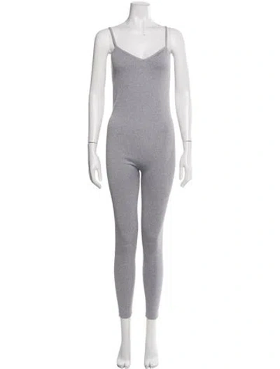 Pre-owned Hatch Nylon V-neck Jumpsuit In Gray