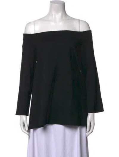 Pre-owned Hatch Off-the-shoulder Long Sleeve Top In Black