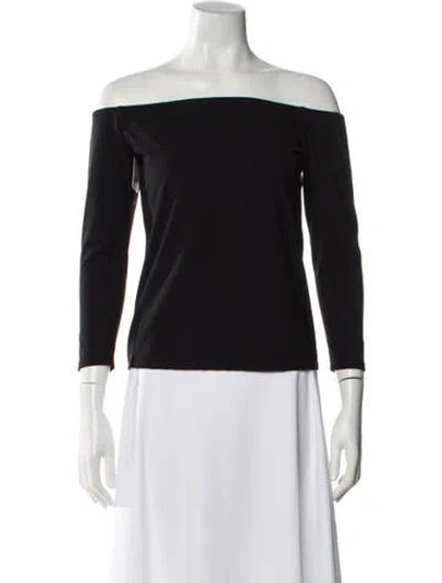 Pre-owned Hatch Off-the-shoulder Long Sleeve Top W/ Tags In Black
