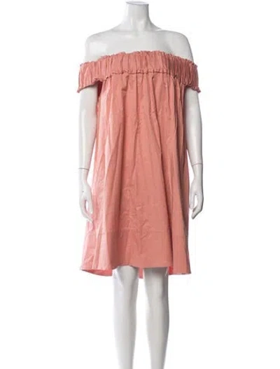 Pre-owned Hatch Off-the-shoulder Mini Dress In Pink