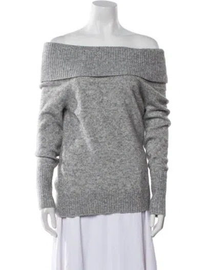 Pre-owned Hatch Off-the-shoulder Sweater In Gray