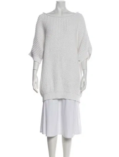 Pre-owned Hatch Off-the-shoulder Sweater In White