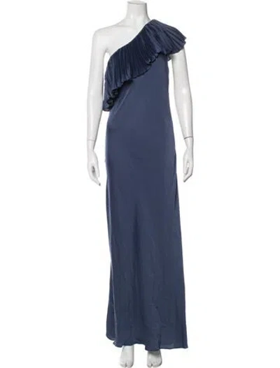 Pre-owned Hatch One-shoulder Long Dress In Blue