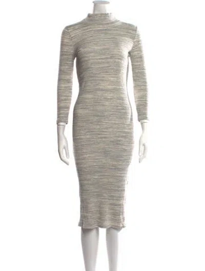 Pre-owned Hatch Patterned Knee-length Dress In Grey
