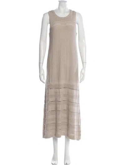 Pre-owned Hatch Patterned Long Dress In Neutrals