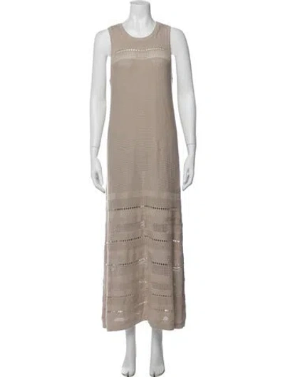 Pre-owned Hatch Patterned Long Dress In Neutrals
