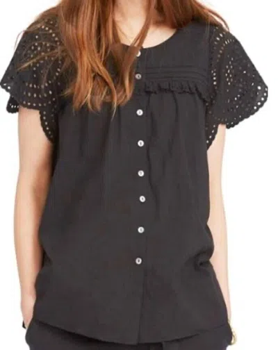 Hatch Pilar Short Sleeve Top In Black