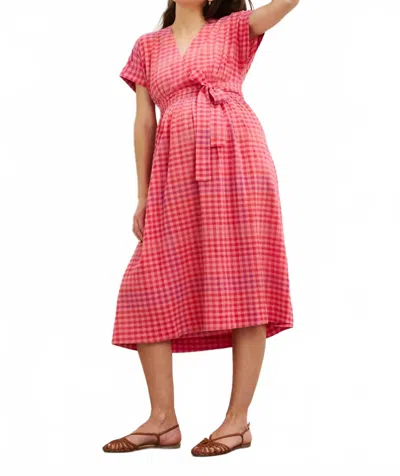 Hatch Plaid Carolina Dress - Maternity In Sunset Gingham In Multi