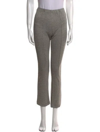 Pre-owned Hatch Plaid Print Straight Leg Pants In Gray