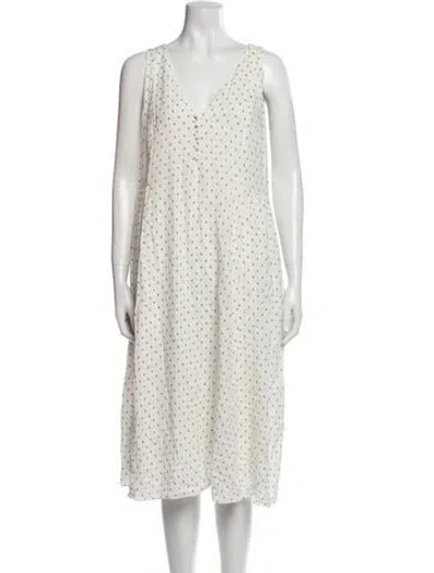 Pre-owned Hatch Polka Dot Print Midi Length Dress In Neutral