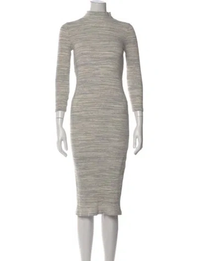 Pre-owned Hatch Printed Knee-length Dress In Gray
