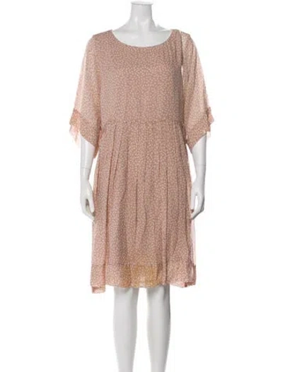 Pre-owned Hatch Printed Knee-length Dress In Pink