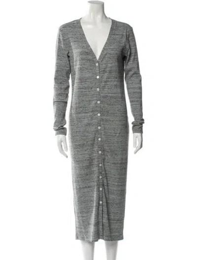 Pre-owned Hatch Printed Long Dress In Gray
