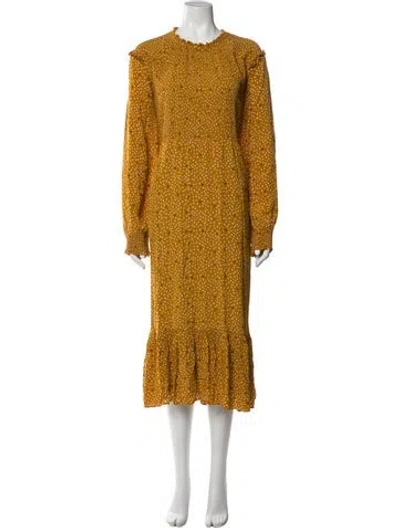 Pre-owned Hatch Printed Long Dress In Orange