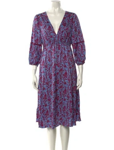 Pre-owned Hatch Printed Midi Length Dress