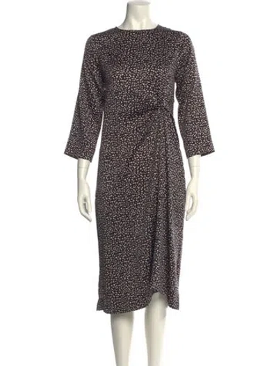 Pre-owned Hatch Printed Midi Length Dress In Black