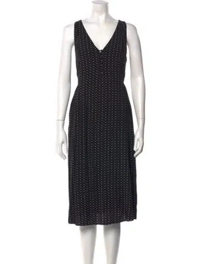 Pre-owned Hatch Printed Midi Length Dress In Black