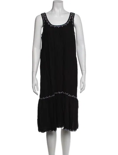 Pre-owned Hatch Printed Midi Length Dress In Black