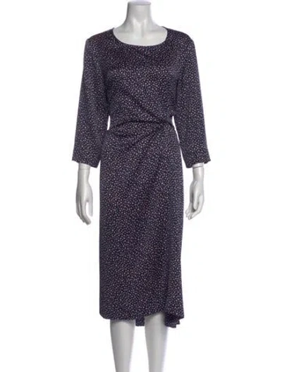 Pre-owned Hatch Printed Midi Length Dress In Blue