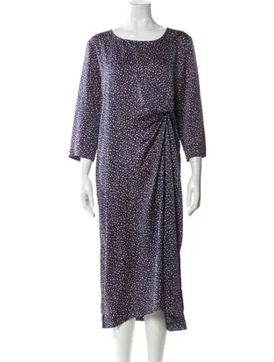 Pre-owned Hatch Printed Midi Length Dress In Blue