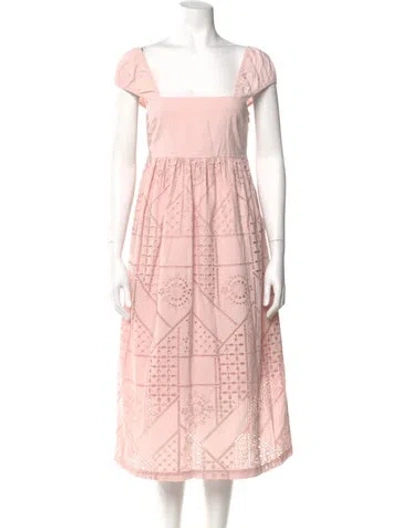Pre-owned Hatch Printed Midi Length Dress In Pink
