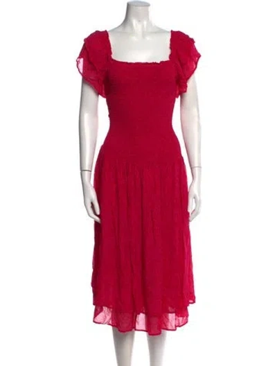 Pre-owned Hatch Printed Midi Length Dress In Pink