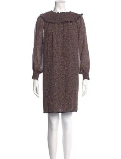 Pre-owned Hatch Printed Mini Dress In Neutral