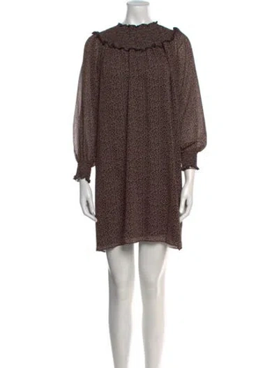 Pre-owned Hatch Printed Mini Dress W/ Tags In Brown
