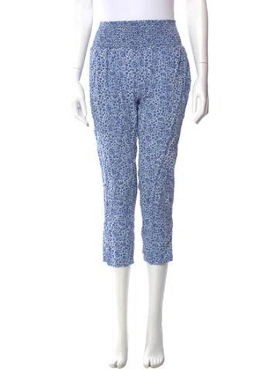 Pre-owned Hatch Printed Skinny Leg Pants In Blue
