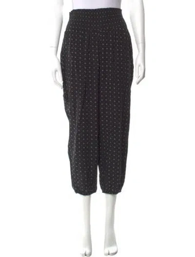 Pre-owned Hatch Printed Straight Leg Pants In Black