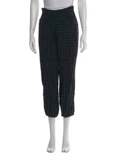 Pre-owned Hatch Printed Straight Leg Pants In Black