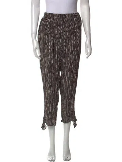 Pre-owned Hatch Printed Straight Leg Pants In Black