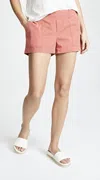 Hatch Republic Maternity Short In Red In Pink