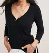 Hatch Rib Nursing Henley Top In Black In Black