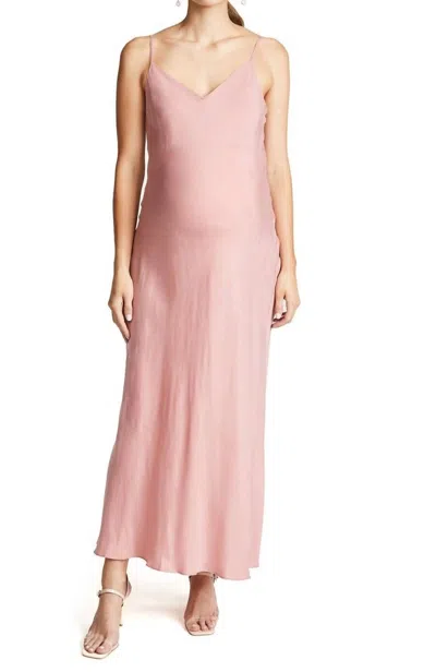 Hatch Ricky Slip Maternity Dress In Bergonia Pink In Neutral