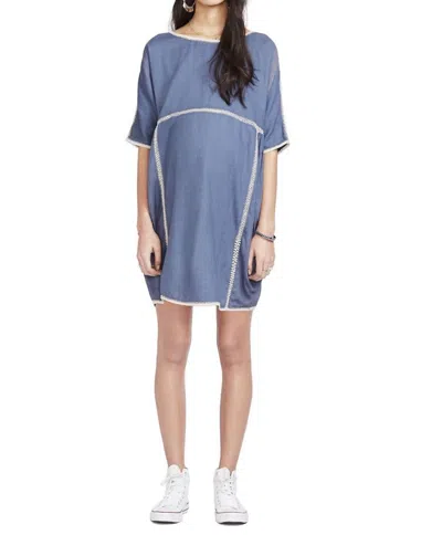 Hatch Rio Maternity Mini Dress In Storm/blue