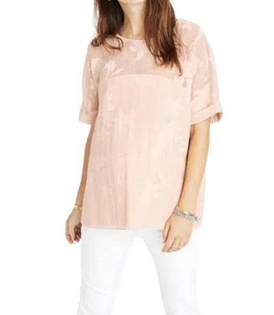 Hatch Rosa Floral Crewneck Top In Pink